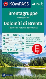 Carta escursionistica n. 73. Dolomiti di Brenta, Patrimonio Naturale dell'Umanità 1:50.000. Ediz. italiana, tedesca e inglese - Librerie.coop Carta escursionistica n. 73. Dolomiti di Brenta, Patrimonio Naturale dell'Umanità 1:50.000. Ediz. italiana, tedesca e inglese - Librerie.coop