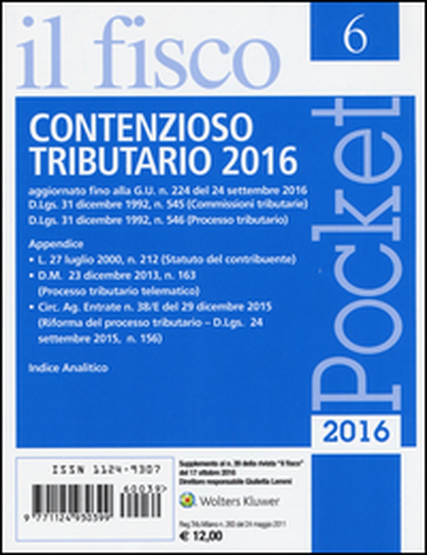 Contenzioso tributario 2016 - Librerie.coop Contenzioso tributario 2016 - Librerie.coop