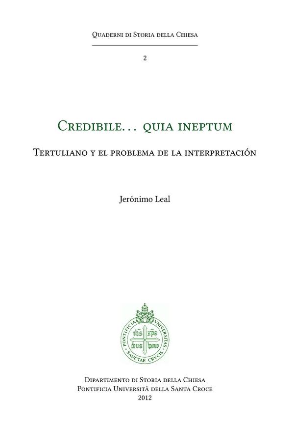 Credibile… quia ineptum - Librerie.coop Credibile… quia ineptum - Librerie.coop