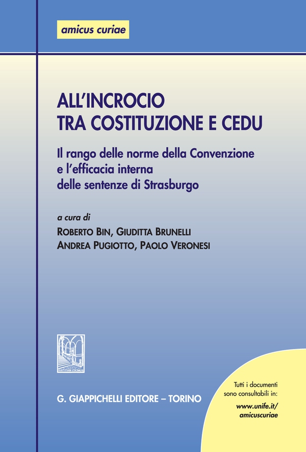 All'incrocio tra Costituzione e CEDU - Librerie.coop All'incrocio tra Costituzione e CEDU - Librerie.coop