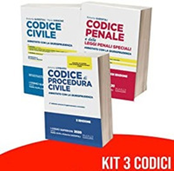Kit Codici Esame Avvocato 2021: Codice civile-Codice penale e delle leggi penali speciali-Codice di procedura civile-Codice di procedura penale e leggi speciali. Annotati con la giurisprudenza - Librerie.coop Kit Codici Esame Avvocato 2021: Codice civile-Codice penale e delle leggi penali speciali-Codice di procedura civile-Codice di procedura penale e leggi speciali. Annotati con la giurisprudenza - Librerie.coop