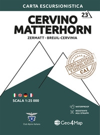 23 Matterhorn Zermatt, Breuil-Cervinia. Carta escursionistica 1:25.000 - Librerie.coop