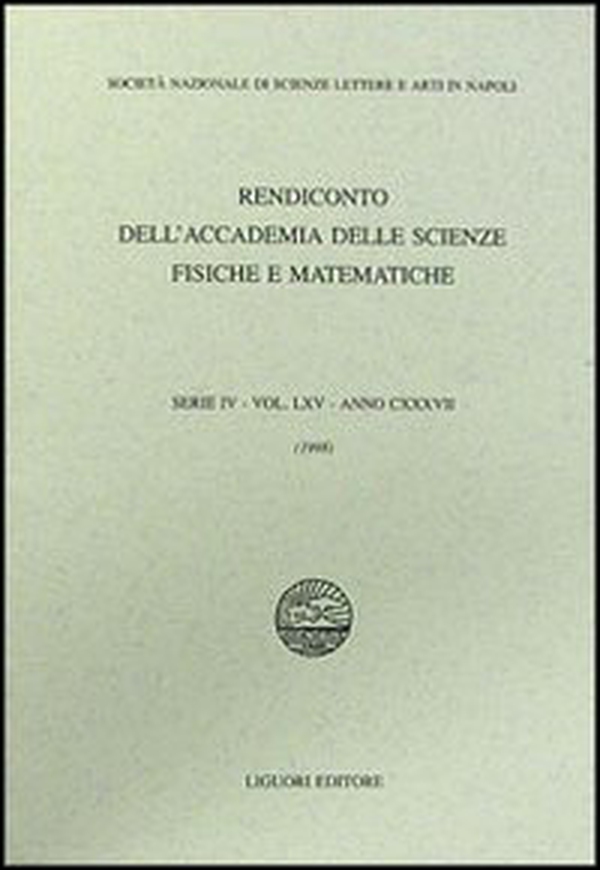 Rendiconto dell'Accademia delle scienze fisiche e matematiche. Serie IV - Librerie.coop Rendiconto dell'Accademia delle scienze fisiche e matematiche. Serie IV - Librerie.coop