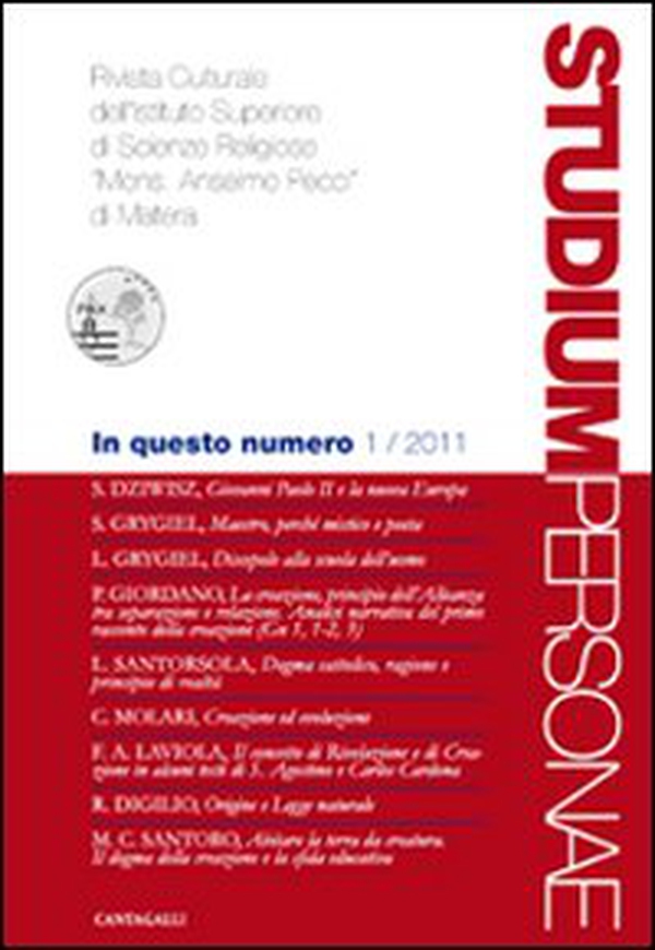 Studium personae. Rivista culturale dell'Istituto superiore di scienze religiose Mons. A. Pecci di Matera - Vol. 1 - Librerie.coop Studium personae. Rivista culturale dell'Istituto superiore di scienze religiose Mons. A. Pecci di Matera - Vol. 1 - Librerie.coop