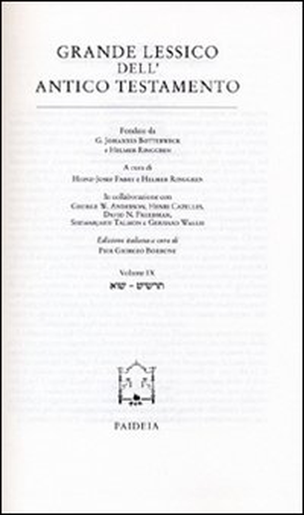 Grande lessico dell'Antico Testamento - Vol. 9 - Librerie.coop Grande lessico dell'Antico Testamento - Vol. 9 - Librerie.coop