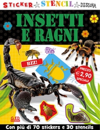 Insetti e ragni. Stickers stencil disegna - Librerie.coop