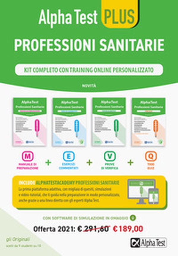 Alpha Test plus. Professioni sanitarie. Kit completo di preparazione con training online personalizzato - Librerie.coop Alpha Test plus. Professioni sanitarie. Kit completo di preparazione con training online personalizzato - Librerie.coop