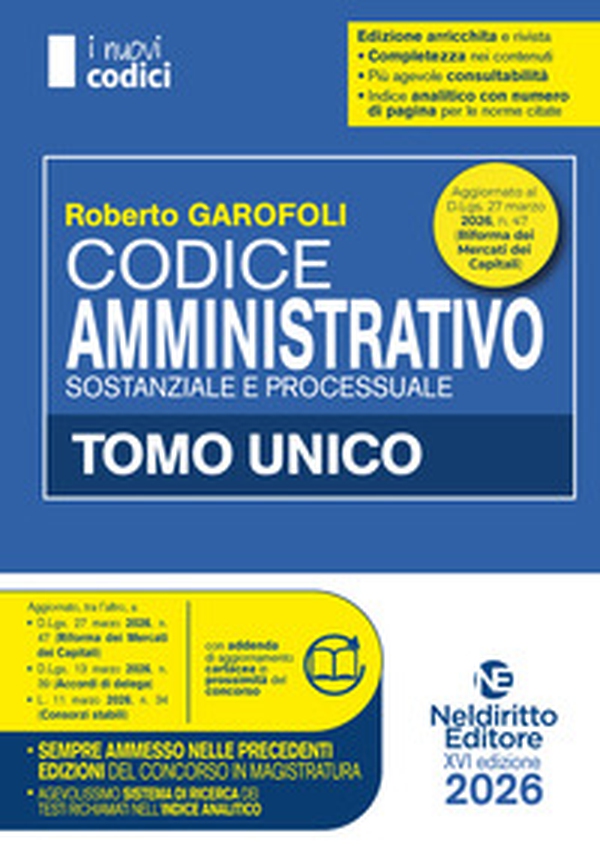 Codice amministrativo 2026 normativo per il concorso in Magistratura - Librerie.coop