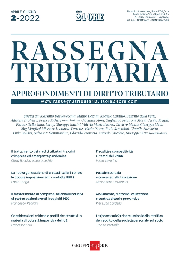 Rassegna Tributaria 2/2022. Approfondimenti di diritto tributario - Librerie.coop Rassegna Tributaria 2/2022. Approfondimenti di diritto tributario - Librerie.coop