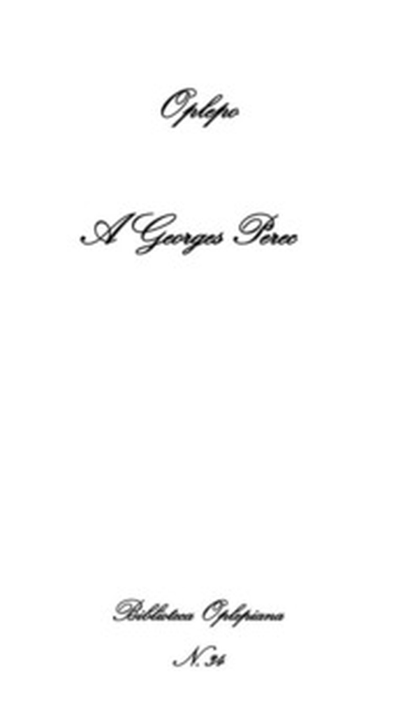 A Georges Perec - Librerie.coop A Georges Perec - Librerie.coop
