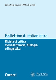 Bollettino di italianistica. Rivista di critica, storia letteraria, filologia e linguistica - Vol. 1-2 - Librerie.coop