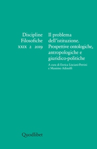 Il problema dell'istituzione. Prospettive ontologiche, antropologiche e giuridico-politiche - Librerie.coop