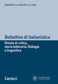 Bollettino di italianistica. Rivista di critica, storia letteraria, filologia e linguistica - Vol. 1 - Librerie.coop