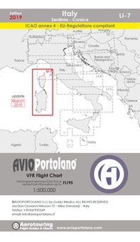 Avioportolano. VFR flight chart LI 7 Italy Sardinia-Corsica. ICAO annex 4 - EU-Regulations compliant. Ediz. italiana e inglese - Librerie.coop