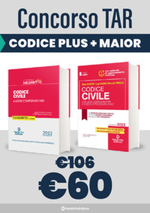 Kit TAR 2023: Codice civile plus-Codice civile con leggi complementari e codice di procedura civile - Librerie.coop Kit TAR 2023: Codice civile plus-Codice civile con leggi complementari e codice di procedura civile - Librerie.coop