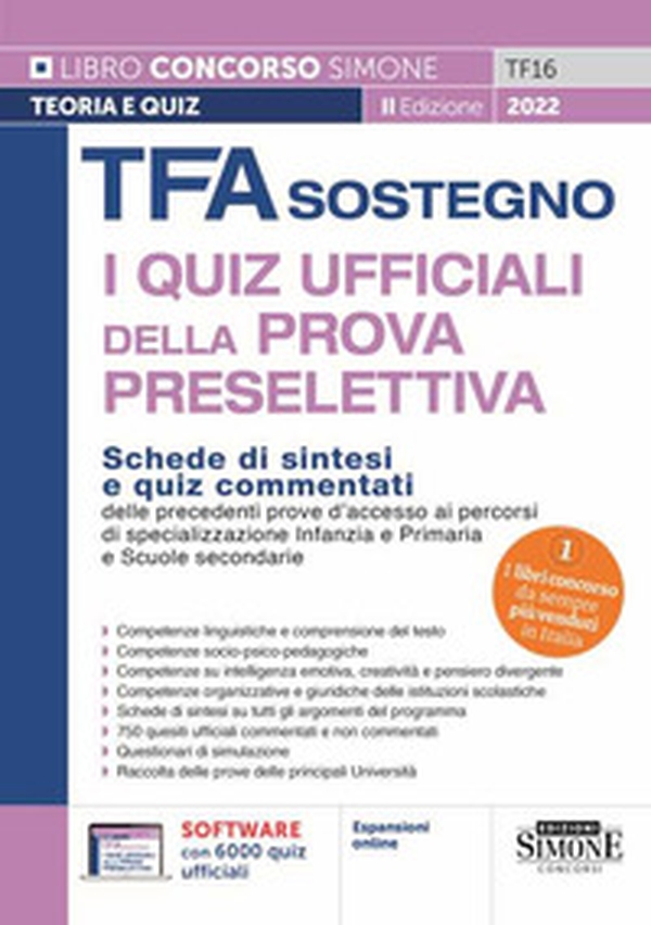 TFA Sostegno. I quiz ufficiali della prova preselettiva - Librerie.coop TFA Sostegno. I quiz ufficiali della prova preselettiva - Librerie.coop