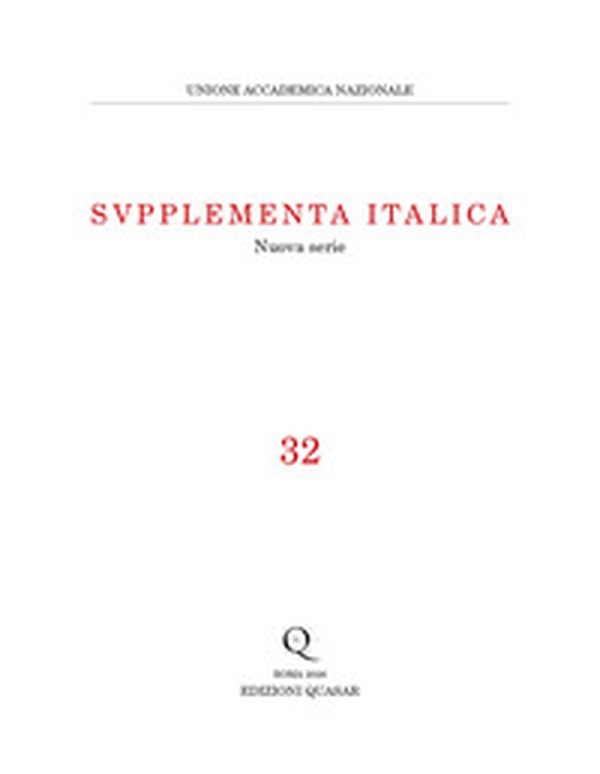 Supplementa Italica. Nuova serie - Vol. 32 - Librerie.coop