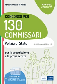 Concorso 130 Commissari Polizia di Stato - Manuale di teoria e test - Librerie.coop Concorso 130 Commissari Polizia di Stato - Manuale di teoria e test - Librerie.coop