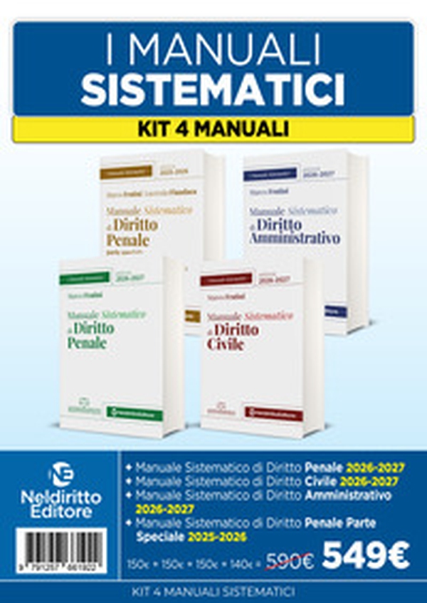Kit 4 manuali sistematici di Diritto Civile, Penale e Amministrativo 2026-2027 - Librerie.coop