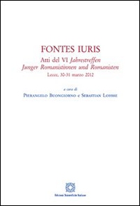 Fontes iuris. Atti del 6° Jahrestreffen Junger Romanistinnen und Romanisten - Librerie.coop