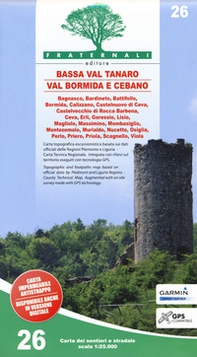 Carta n. 26. Bassa Val Tanaro, Val Bormida e Cebano. Carta dei sentieri e stradale 1:25.000. Adatto a GPS - Librerie.coop