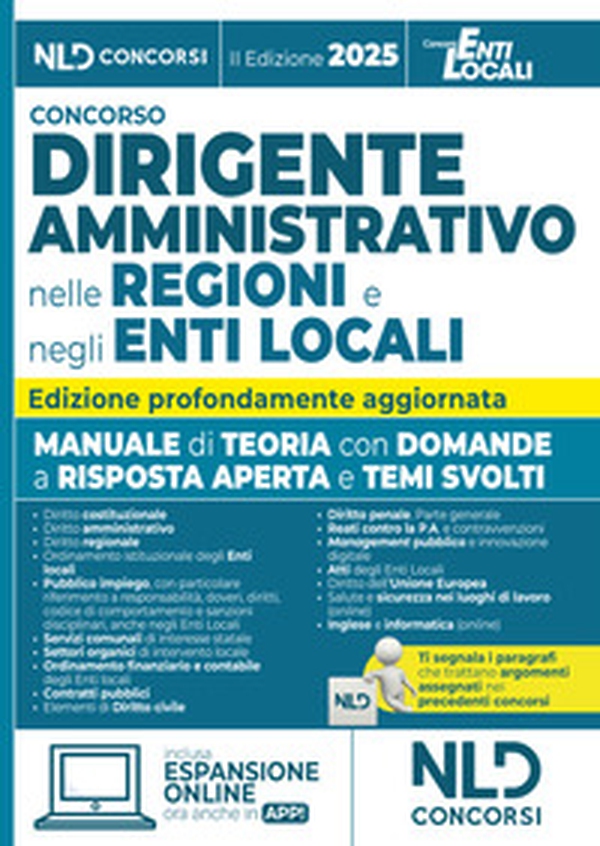 Manuale dirigente amministrativo nelle regioni e negli enti locali, con domande a risposta aperta e temi svolti 2025. Aggiornato al Decreto Correttivo contratti pubblici - Librerie.coop Manuale dirigente amministrativo nelle regioni e negli enti locali, con domande a risposta aperta e temi svolti 2025. Aggiornato al Decreto Correttivo contratti pubblici - Librerie.coop