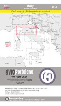Avioportolano. VFR flight chart LI 3 Italy north-central. ICAO annex 4-EU-Regulations compliant - Librerie.coop