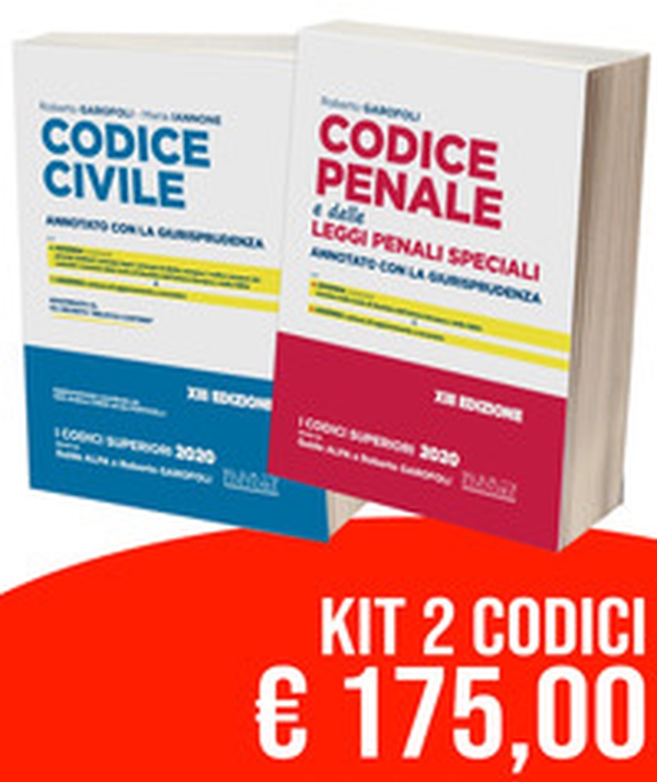 Kit Codici Esame Avvocato 2020: Codice civile-Codice penale annotati con la giurisprudenza - Librerie.coop Kit Codici Esame Avvocato 2020: Codice civile-Codice penale annotati con la giurisprudenza - Librerie.coop