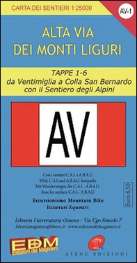 AV-1 Alta via dei monti liguri. Carte dei sentieri di Liguria - Librerie.coop