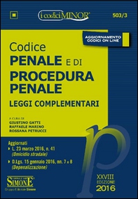 Codice penale e di procedura penale. Ediz. minore - Librerie.coop Codice penale e di procedura penale. Ediz. minore - Librerie.coop