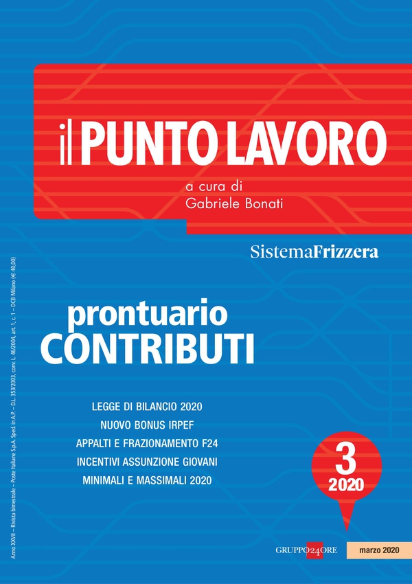 Il Punto Lavoro 3/2020 - Prontuario contributi - Librerie.coop Il Punto Lavoro 3/2020 - Prontuario contributi - Librerie.coop