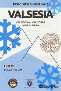Percorsi invernali Valsesia. Val Vogna, Val Sorba, Alpe di Mera. Scala 1:25.000. Ediz. italiana, inglese e tedesca - Librerie.coop