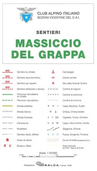 Massiccio del Grappa. Sentieri 1:25.000 - Librerie.coop