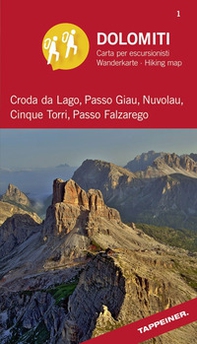 Dolomiti. 360° panorama-wanderkarte. Croda da Lago. Cartina escursionistica panorama a 360° - Librerie.coop