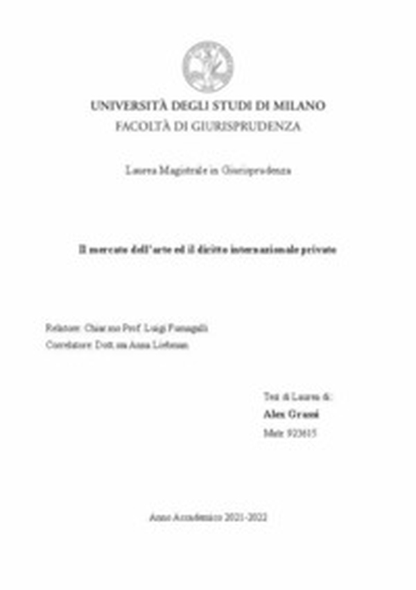 Il mercato dell'arte ed il diritto internazionale privato - Librerie.coop Il mercato dell'arte ed il diritto internazionale privato - Librerie.coop