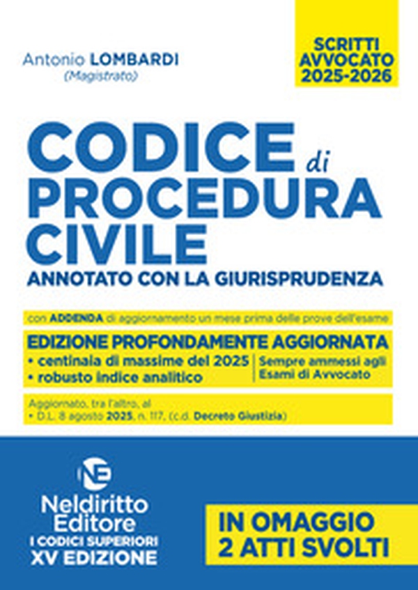 Codice di Procedura Civile Annotato con la giurisprudenza per l'Esame di avvocato 2025-2026 - Librerie.coop Codice di Procedura Civile Annotato con la giurisprudenza per l'Esame di avvocato 2025-2026 - Librerie.coop