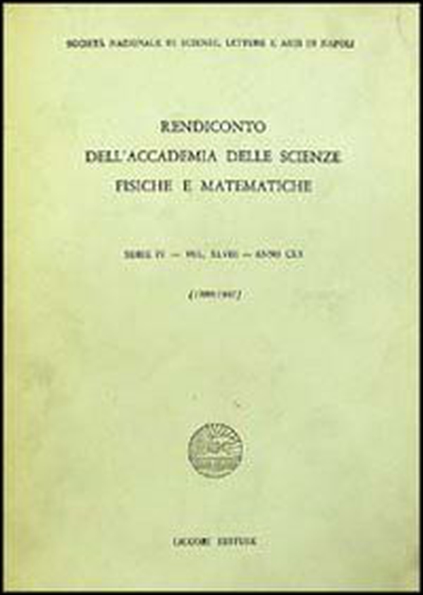 Rendiconto dell'Accademia delle scienze fisiche e matematiche. Serie IV - Librerie.coop Rendiconto dell'Accademia delle scienze fisiche e matematiche. Serie IV - Librerie.coop