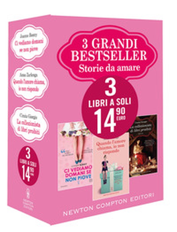 3 grandi bestseller. Storie da amare: Ci vediamo domani se non piove-Quando l'amore chiama, io non rispondo-La collezionista di libri proibiti - Librerie.coop 3 grandi bestseller. Storie da amare: Ci vediamo domani se non piove-Quando l'amore chiama, io non rispondo-La collezionista di libri proibiti - Librerie.coop