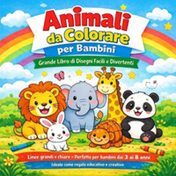 Animali da colorare per bambini. Grande libro di disegni facili e divertenti - Librerie.coop