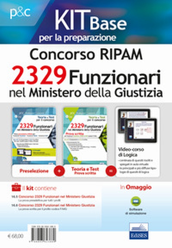 Kit base concorso 2329 funzionari nel Ministero della Giustizia. Per la preselezione e la prova scritta del profilo F/MG. Manuale di preparazione + test di verifica - Librerie.coop Kit base concorso 2329 funzionari nel Ministero della Giustizia. Per la preselezione e la prova scritta del profilo F/MG. Manuale di preparazione + test di verifica - Librerie.coop