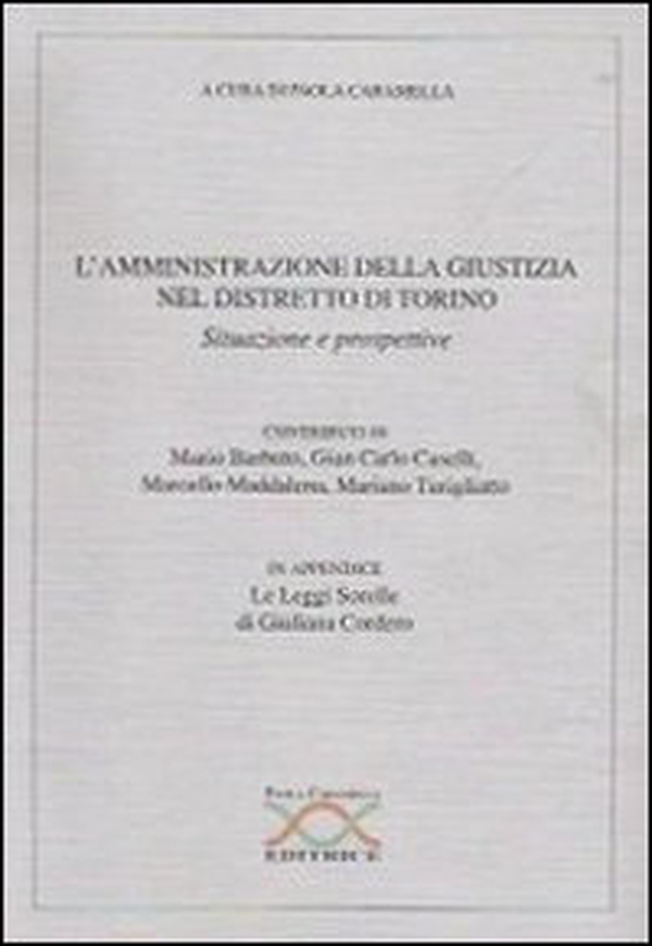 L'amministrazione della giustizia nel distretto di Torino. Situazioni e prospettive - Librerie.coop L'amministrazione della giustizia nel distretto di Torino. Situazioni e prospettive - Librerie.coop