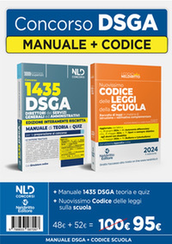 Kit manuale concorso Dsga + Codice delle leggi della scuola 2024 - Librerie.coop Kit manuale concorso Dsga + Codice delle leggi della scuola 2024 - Librerie.coop