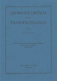 Giornale critico della filosofia italiana (1920-2020) - Librerie.coop