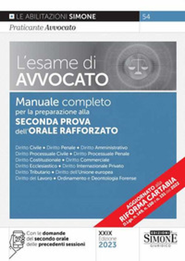 L'esame di avvocato. Manuale completo per la preparazione alla seconda prova dell'orale rafforzato - Librerie.coop L'esame di avvocato. Manuale completo per la preparazione alla seconda prova dell'orale rafforzato - Librerie.coop