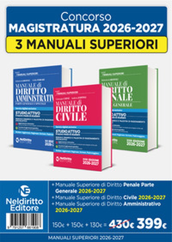 Kit 3 manuali superiori civile, penale e amministrativo 2026-2027 - Librerie.coop