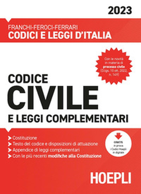 Codice civile e leggi complementari 2023 - Librerie.coop Codice civile e leggi complementari 2023 - Librerie.coop