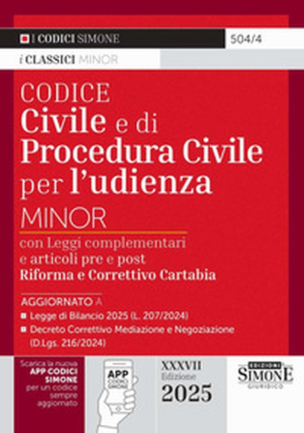 Codice civile e di procedura civile per l'udienza. Ediz. minor - Librerie.coop