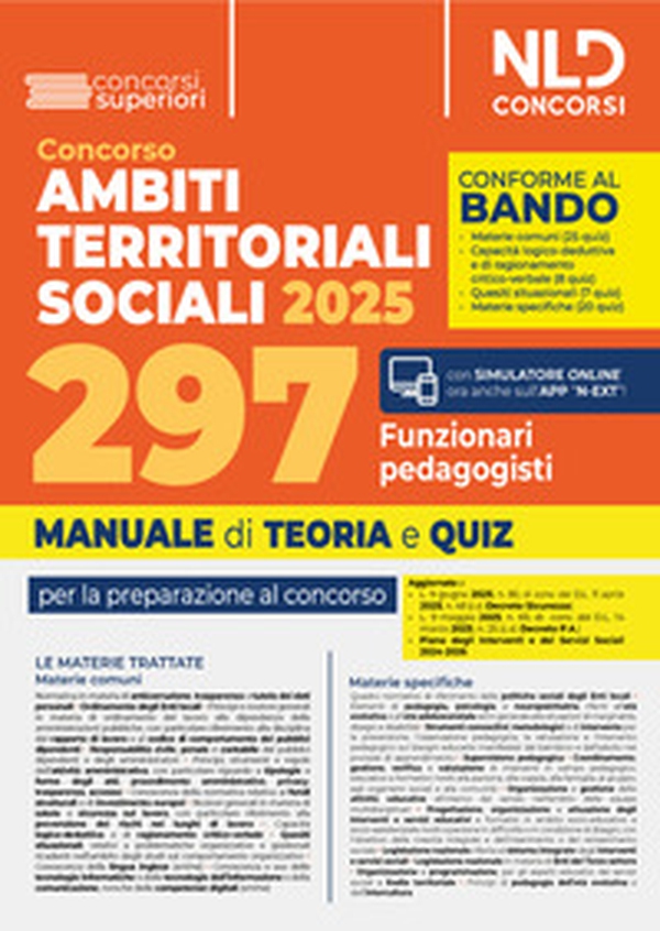 Concorso ATS (Ambiti Territoriali Sociali) per 297 funzionari pedagogisti. Manuale con teoria e quiz conforme al bando - Librerie.coop Concorso ATS (Ambiti Territoriali Sociali) per 297 funzionari pedagogisti. Manuale con teoria e quiz conforme al bando - Librerie.coop