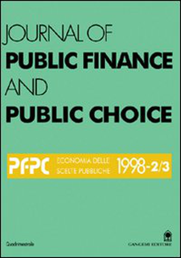 Journal of public finance and public choice. Economia delle scelte pubbliche (1998) (2-3) - Librerie.coop Journal of public finance and public choice. Economia delle scelte pubbliche (1998) (2-3) - Librerie.coop