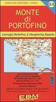 GE 38 Monte di Portofino. Carta dei sentieri 1:25.000 - Librerie.coop